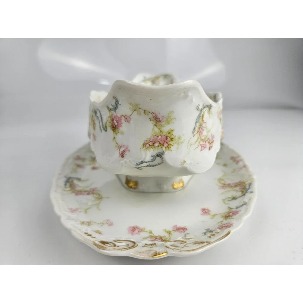 Haviland Limoges‎ Berry Bowl w Attached Underplate & Cabinet Plate